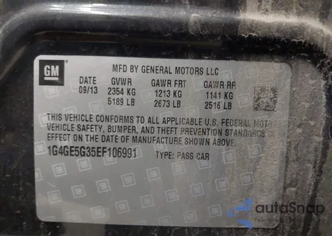 2014 Buick Lacrosse Premium I Group из США, поврежденный, VIN 1G4GE5G35EF106991